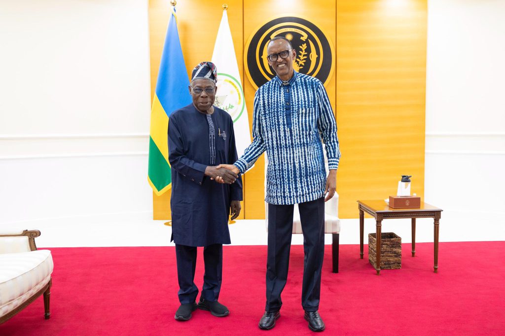 President Kagame Reappears Publicly, Meets Former Nigerian Leader Obasanjo Amid Regional Talks